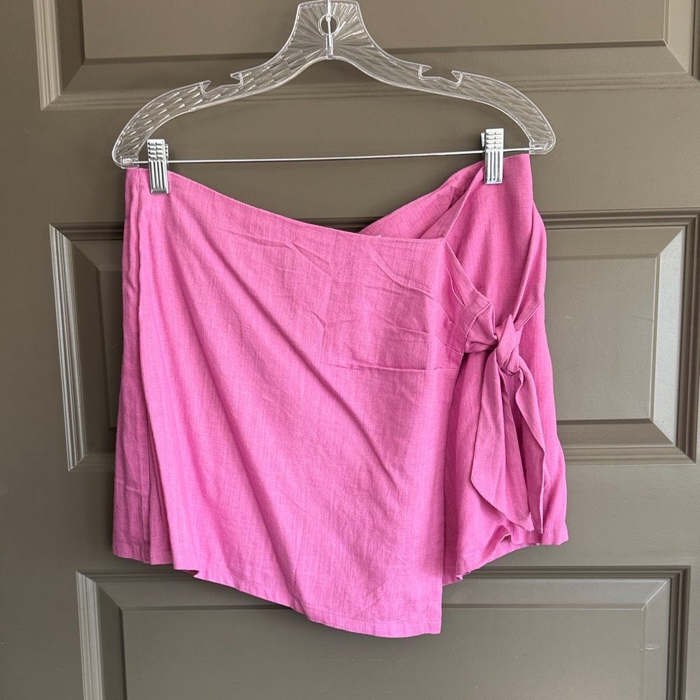 Pink Lily Wrap Skort with Side Tie